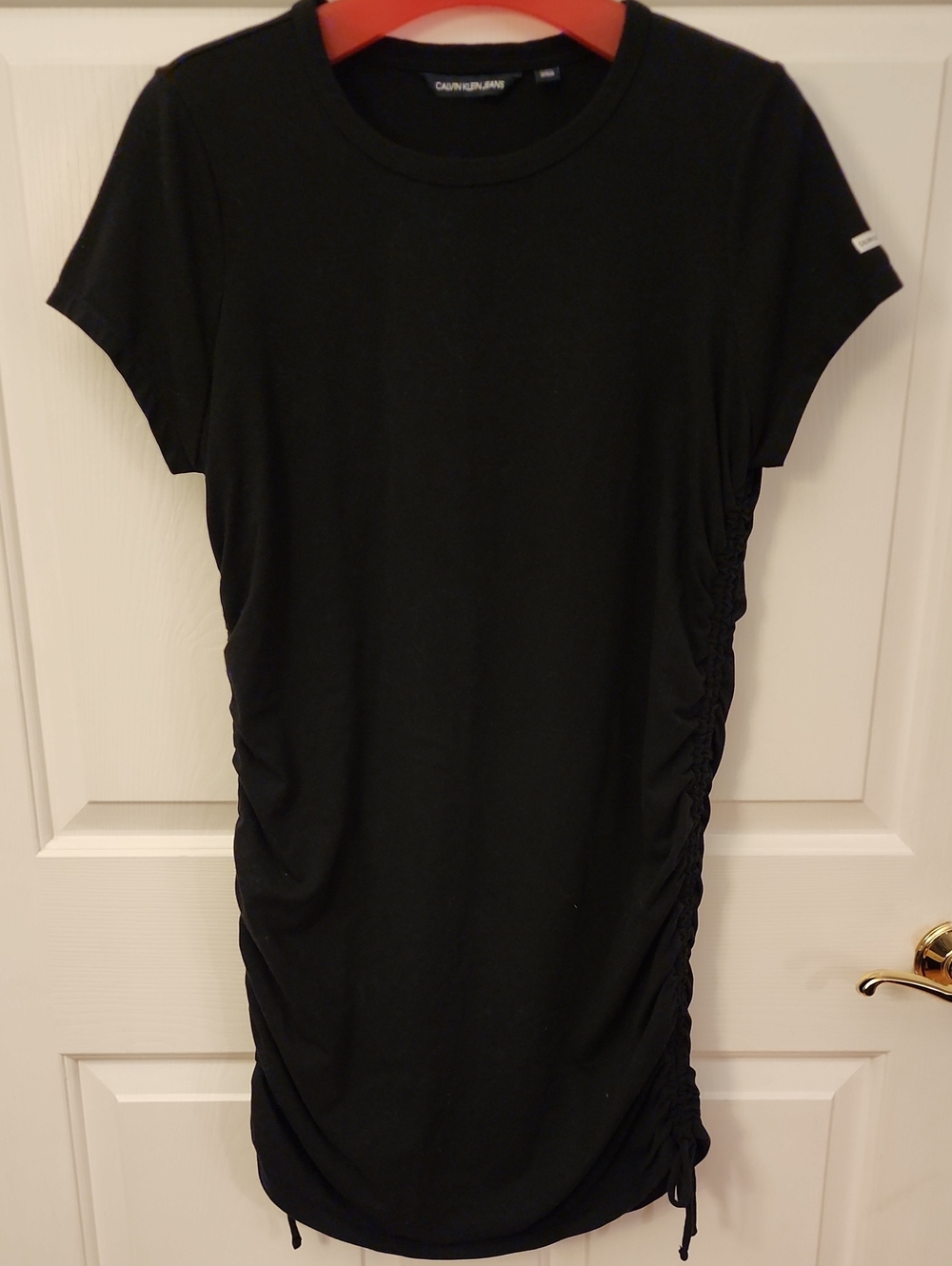 Calvin Klein Black Ruched Side Mini Dress